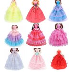 Robe de mari�e de princesse faite a la main pour poup�e, v�tements de f�te, cadeau, jouets pour b�b�, ...