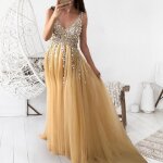 Robe de maternité a manches courtes pour femmes enceintes, accessoires de photographie, paillettes, couleur ... Robe de maternité a manches courtes pour femmes enceintes, accessoires de photographie, paillettes, couleur ...