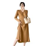 Robe de maternit plisse a manches longues et col en v pour femme enceinte, pull de grossesse, style ...