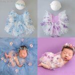 Robe a noeud pour b�b�s filles, ensemble de 2 pi�ces, avec bandeau, accessoires de photographie, tenues ...