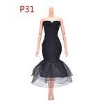 Robe de poupe elgante noire, petite robe de soire, vtements pour poupes, accessoires, cadeau, haute ...