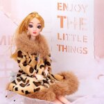 Robe de poupe a manches longues, manteau en fourrure douce, hauts, vtements de princesse, jouets pour ...