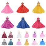 Robe de poupe de marie faite a la main, 1 pice, robe de soire de princesse, jupe longue, vtements ...
