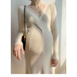 Robe pull de grossesse elgante pour femmes enceintes, vtements chauds, alterfur s, automne et hiver ...