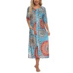 Robe pyjama a fermeture eclair pour femme, manches 3 / 4, chemise de nuit d'allaitement, robe de grossesse ...