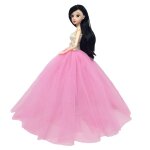 Robe rose sans bretelles pour poup�e bjd dod, tenue de mariage, charmante, faite a la main, 1 / 6