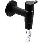 Robinet en acier inoxydable noir, robinet de piscine a vadrouille, robinets d'eau froide muraux, robinet ...