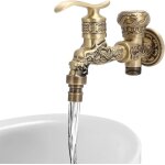 Robinet d'eau antique, robinet de machine a laver g1 / 2 en laiton massif, robinet d'eau simple mural ...