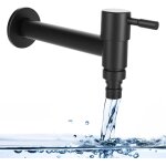 Robinet eau froide acier inoxydable noir mural - robinet d'eau froide mural g1 / 2 robinet noir mat pour ...