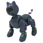 Robot chien jouet diy interactif intelligent jouets educatifs, noir