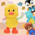 Robot electrique a musique l�g�re, 4 couleurs, mini canard jaune, pingouin, dinosaure, ours, jouet pour ...