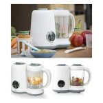 Robot pour repas b�b�s 5 en 1 blanc � 300w - st�rilisation et chauffe - biberon - cuisson vapeur