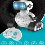 Robot t�l�command� pour enfants � chenilles rechargeable musical et lumineux yonis
