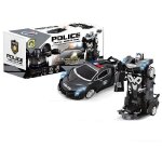Robot transformable voiture de police electrique musical et lumineux