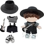 Rockstar ensemble de vtements pour poupe vinyle 15 / 17 cm tenue de musicien noir et blanc  5 pices ...