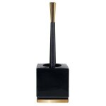 Roma porte balai wc - 38x13x10, 5cm - noir / dor�