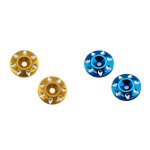 Rondelles a vis m3 en mtal jaune et bleu, 4 pices, aile arrire pour voitures rc buggy tout - terrain, ...