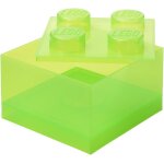 Room copenhagen lego brique de rangement 4 boutons vert clair translucide 25 x 18 x 25 cm