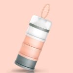 (rose) distributeur portable de lait maternis�, bo�te empilable, 4 niveaux contient des c�r�ales / aliments ...