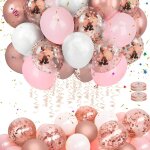Rose gold ballon 60 pices ballons anniversaire set ballon paillette transparent ballon helium metallique ...