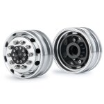 Roue avant en mtal, 2 pices, jante de moyeu a 10 rayons pour 1 / 14 tamiya remorque tracteur camion ...