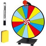 Roue de la fortune, 30cm prize wheel, roue de loterie, roue de fortune avec gomme et marqueur, 15 emplacements ...