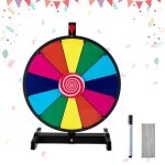 Roue de la fortune - costway - 15 pouces - 12 emplacements - marqueur et effaceur inclus Roue de la fortune - costway - 15 pouces - 12 emplacements - marqueur et effaceur inclus