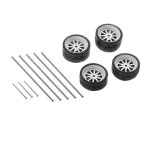 Roues et pneus de voiture en alliage de caoutchouc moul� sous pression, echelle 4 a 1 / 64, pi�ces de ...