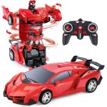 (rouge) 2en1 voiture t�l�command� robot, 1:18 transformateur jouet cadeau pour gar�ons filles 3 4 5 6 ...