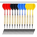 Rouge jaune bleu noir pointe plastique, flechettes pour cible electronique, 12 fl�chettes � pointe souple ...