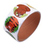 Rouleaux autocollants en papier dessin anim�, 1 rouleau (100 autocollants), mignon, animaux, smiley, ...