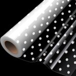 Rouleau d'emballage de cellophane a pois blancs de 20 m x 84 cm, rouleau d'emballage de cellophane transparent ...