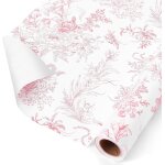 Rouleau de papier cadeau floral - 1 rouleau papier cadeau floral rose vintage avec lignes d�coup�es pour ...