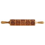 Rouleau a ptisserie gaufrage en bois, fondant, pte a gteau, biscuits, nouilles, motif vintage, rouleau ...