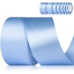 Ruban cadeau bleu - 50 mm x 22 m - ruban de satin de mariage - bleu clair - large - en polyester - pour ...