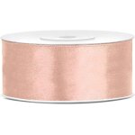 Ruban en double satin epaisseur 25 mm pche claire champaigne, rouleau bobine 25 mtres pour dcoration ...