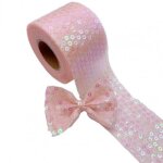 Ruban enroulé en polyester, 6cm, paillettes colorées, ruban en organza scintillant, pour bricolage, accessoire ... Ruban enroulé en polyester, 6cm, paillettes colorées, ruban en organza scintillant, pour bricolage, accessoire ...