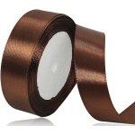 Ruban de satin marron 25 mm x 22 m - pour dcoration de cadeau de mariage, de baptme et d'anniversaire ...