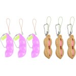 Rvkal - lot de 6 jouets a presser anti - anxit, jouets a presser, pendentif cacahute edamame, porte ...