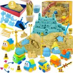Sable magique - 3lbs de sable avec 2 couleurs, 6 camions de construction, jouets et panneaux de construction, ... Sable magique - 3lbs de sable avec 2 couleurs, 6 camions de construction, jouets et panneaux de construction, ...
