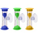 Sablier avec ventouse 3 pices, minuteur brossage dents enfant 3 minutes, sablier pour brossage de dents ...