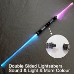 Sabre laser clignotant, 2 pices / lot, jouets, son et lumire pour garons et filles, rvb, kpop lightstick ...