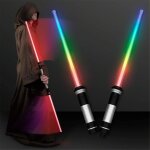 Sabre laser pour garons et filles, 2 pices, jouet epe darth vador, arc de cosplay, double sabre lumineux, ...