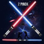 Sabre laser led pour garon, 2 pices, jouet cosplay, sabre laser, double lumire, cadeaux de nol