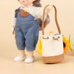 Sac a bandoulire en cuir pour maison de poupe 1:6, sac a main en forme de seau, dcor de poupe, jouet, ...