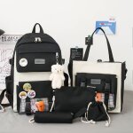 Sac  bandoulire grande capacit pour filles, pendentif poupe lapin carotte mignon, cartable polyvalent ...