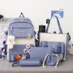 Sac  bandoulire grande capacit pour filles, pendentif poupe lapin carotte mignon, cartable polyvalent ...