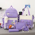 Sac  bandoulire grande capacit pour filles, pendentif poupe lapin carotte mignon, cartable polyvalent ...