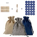 Sac cadeau de nol pour enfants, 24 pices, sac a bonbons avec cordon, avec clips pour cartes numriques, ...
