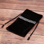 Sac de cartes de tarot rtro, 19. 5cm x 12cm, 1 pice, tapisserie vintage en velours, couleur noire, ...
